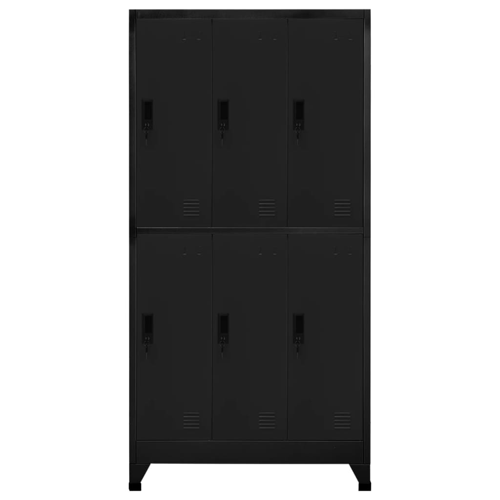 Berkfield Locker Cabinet Black 90x45x180 cm Steel