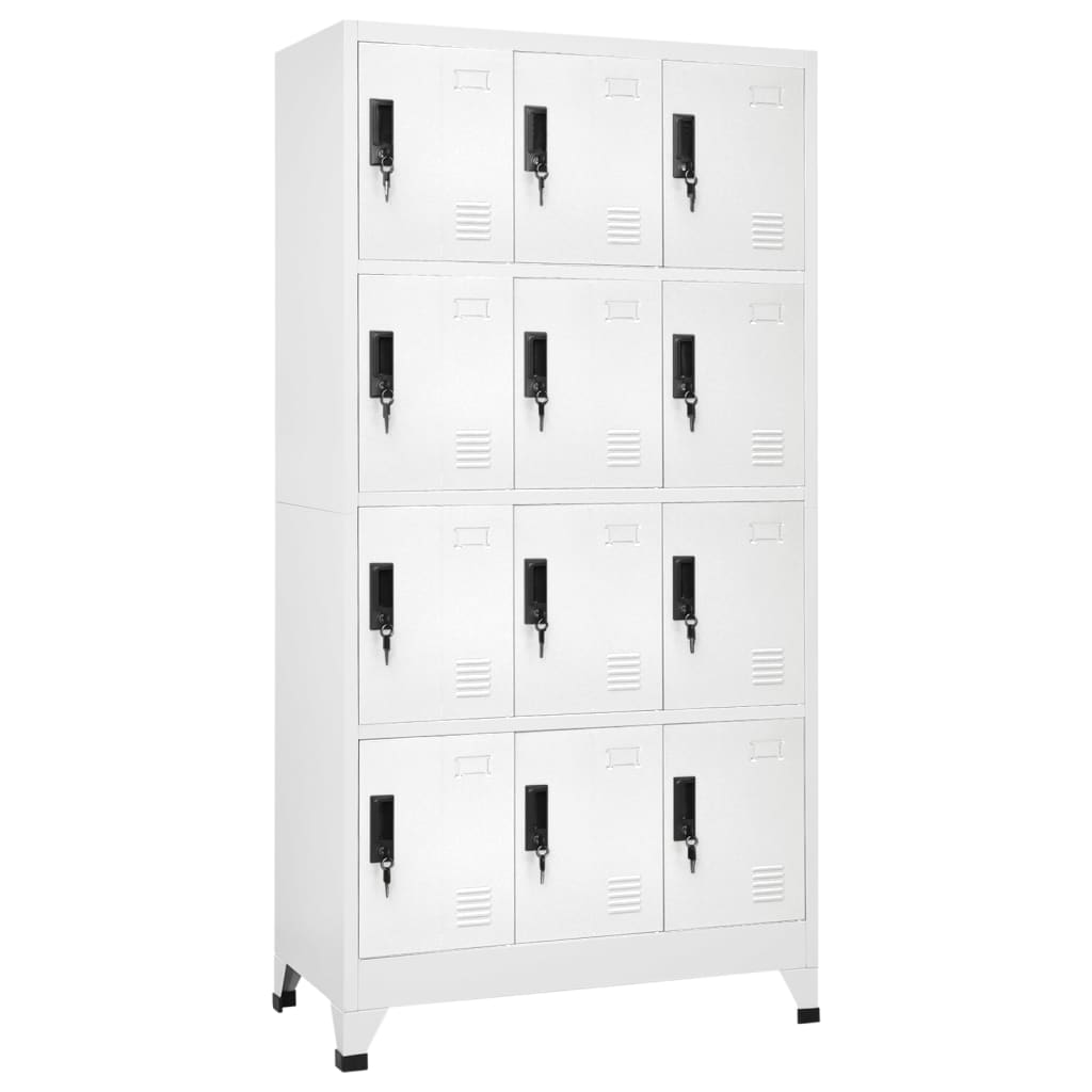 Berkfield Locker Cabinet White 90x45x180 cm Steel