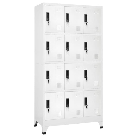 Berkfield Locker Cabinet White 90x45x180 cm Steel