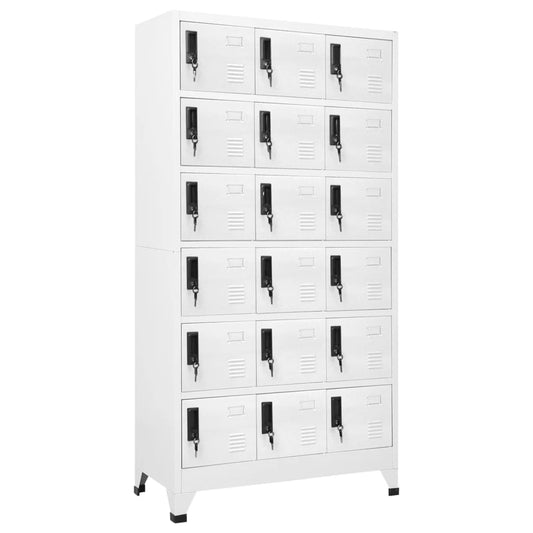 Berkfield Locker Cabinet White 90x40x180 cm Steel