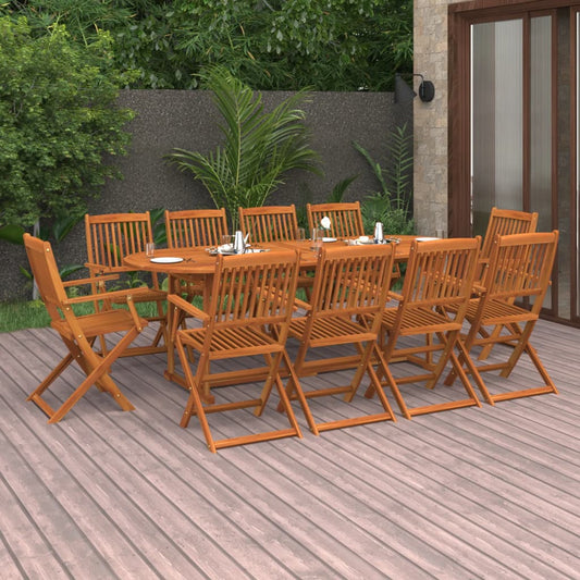 Berkfield 11 Piece Garden Dining Set Solid Acacia Wood