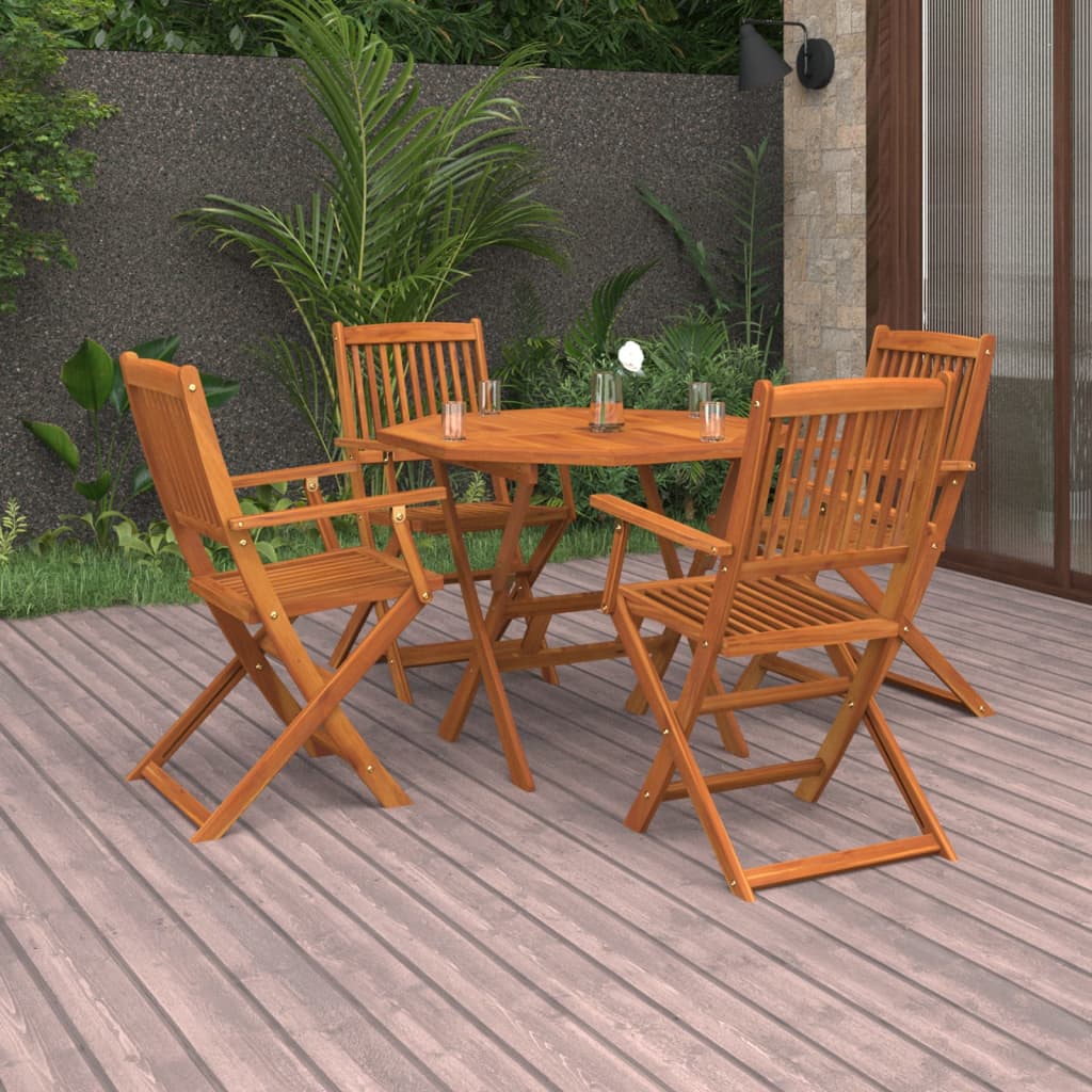 Berkfield 5 Piece Garden Dining Set Solid Acacia Wood