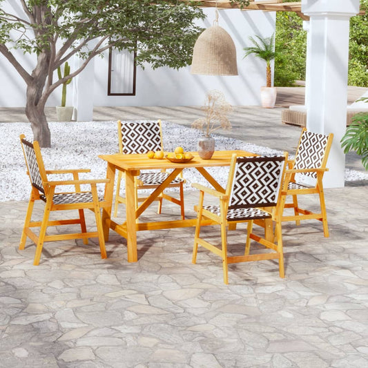 Berkfield 5 Piece Garden Dining Set Solid Acacia Wood