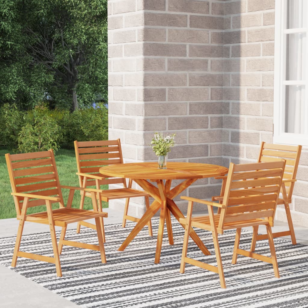 Berkfield 5 Piece Garden Dining Set Solid Wood Acacia