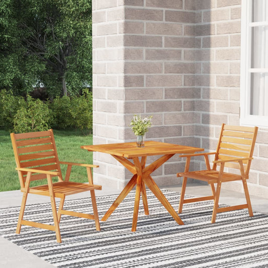 Berkfield 3 Piece Garden Dining Set Solid Wood Acacia