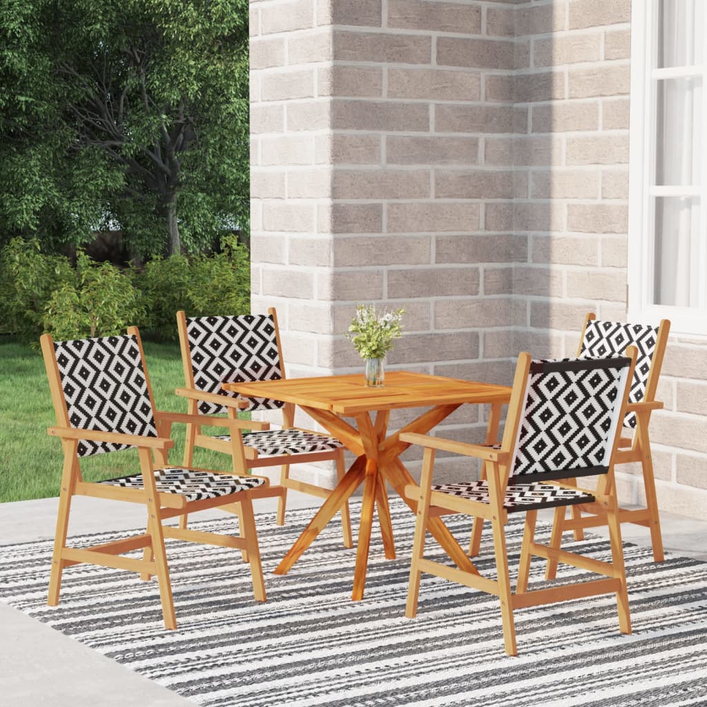 Berkfield 5 Piece Garden Dining Set Solid Wood Acacia