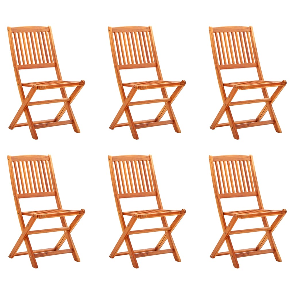 Berkfield Folding Garden Chairs 6 pcs Solid Eucalyptus Wood