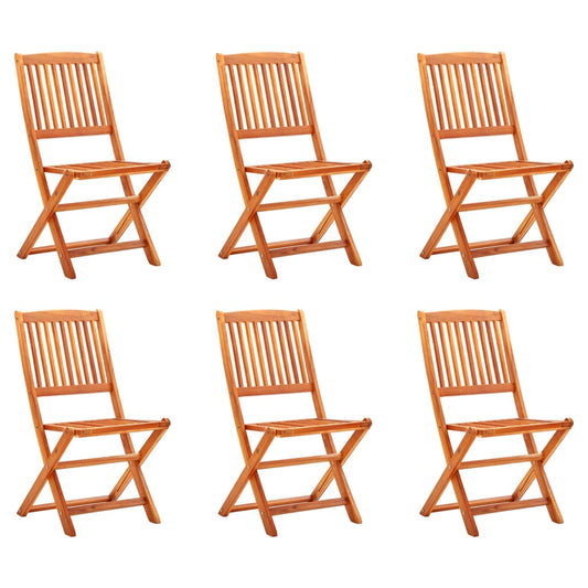 Berkfield Folding Garden Chairs 6 pcs Solid Eucalyptus Wood