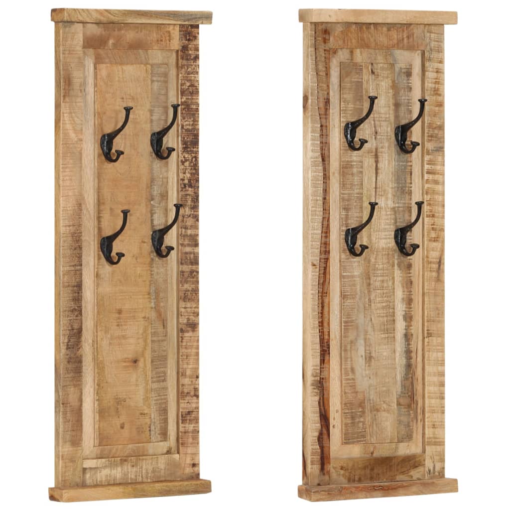 Berkfield Coat Racks 2 pcs Solid Wood Mango 38x100 cm