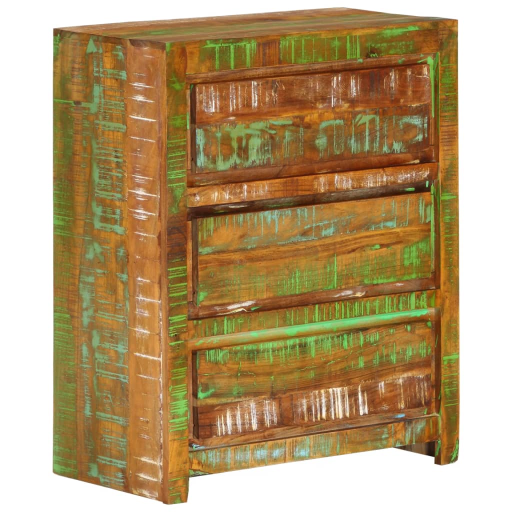 Berkfield Drawer Cabinet Multicolour 60x33x75 cm Solid Wood Reclaimed