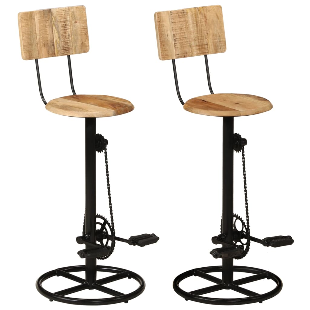 Berkfield Bar Stools 2 pcs Solid Wood Mango