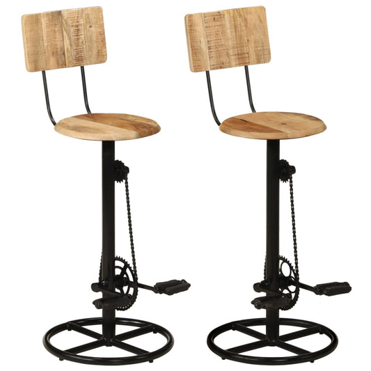 Berkfield Bar Stools 2 pcs Solid Wood Mango