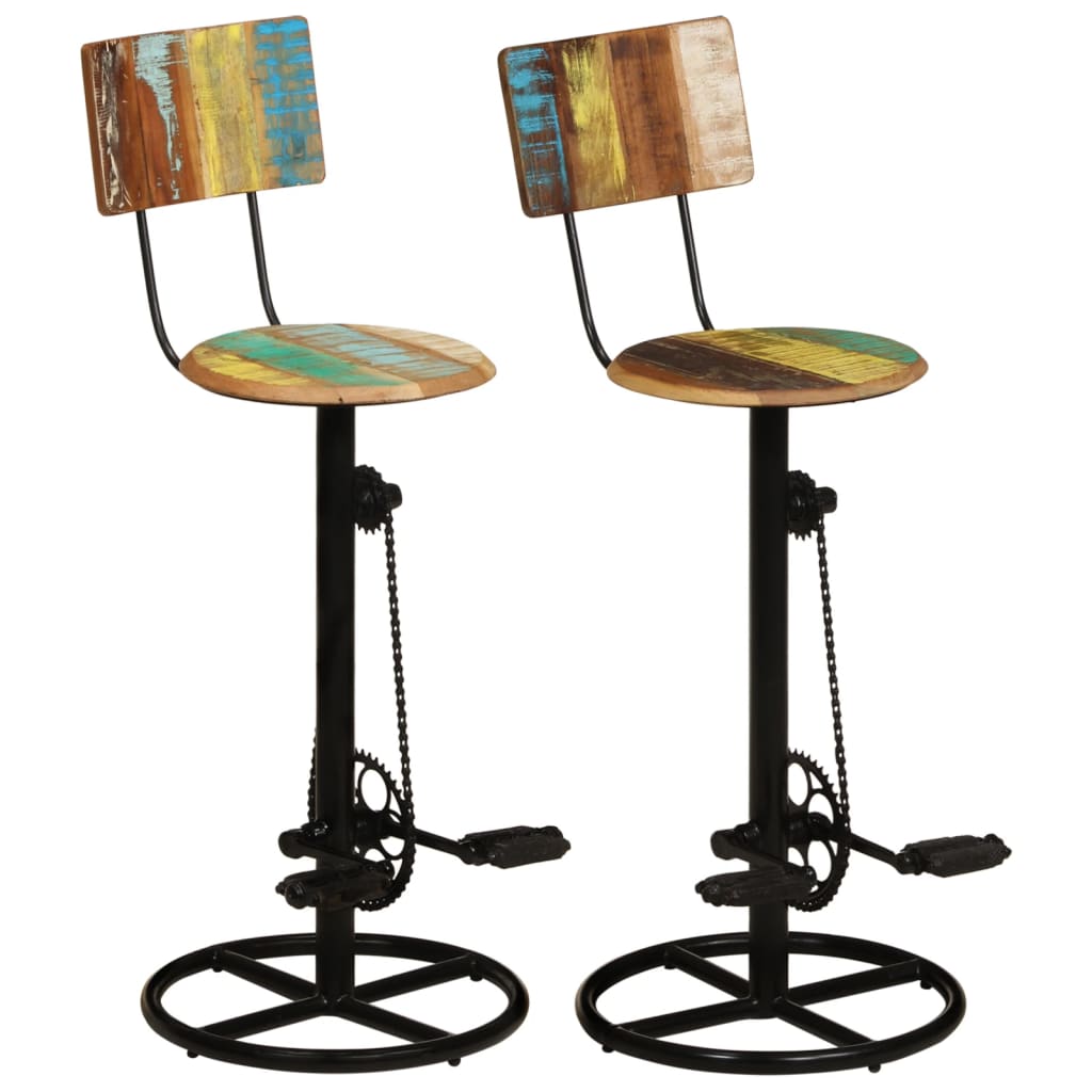 Berkfield Bar Stools 2 pcs Solid Wood Reclaimed