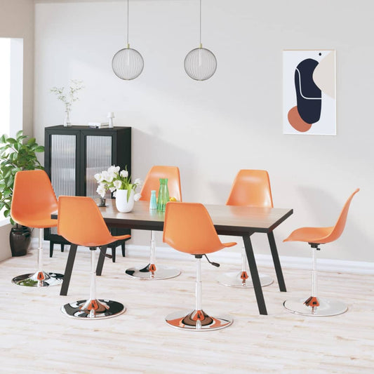 Berkfield Swivel Dining Chairs 6 pcs Orange PP