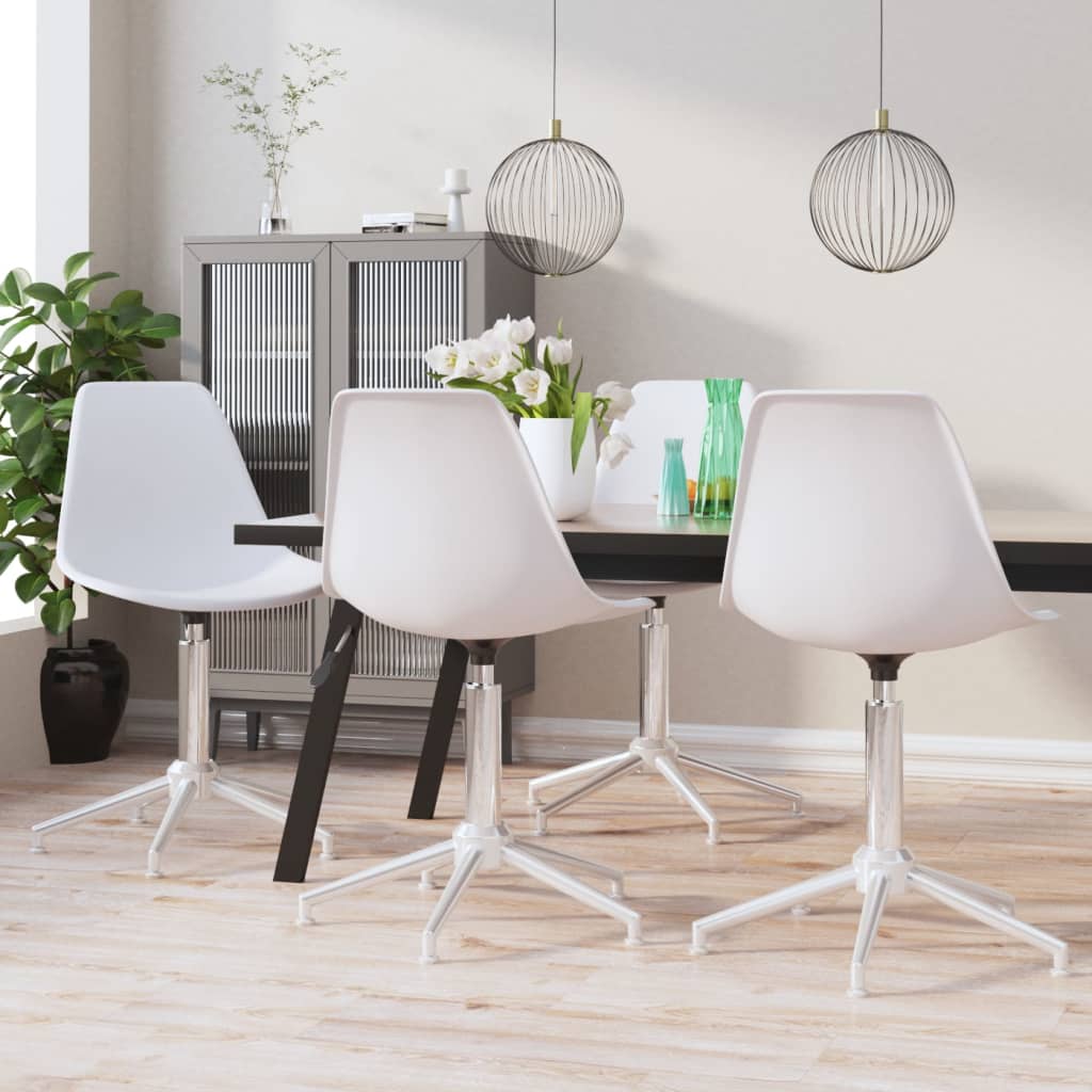 Berkfield Swivel Dining Chairs 4 pcs White PP
