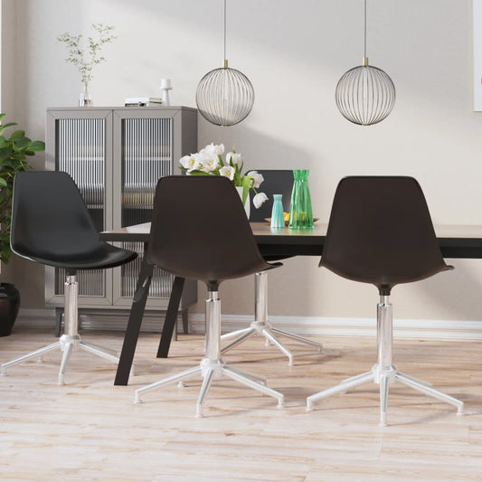 Berkfield Swivel Dining Chairs 4 pcs Black PP