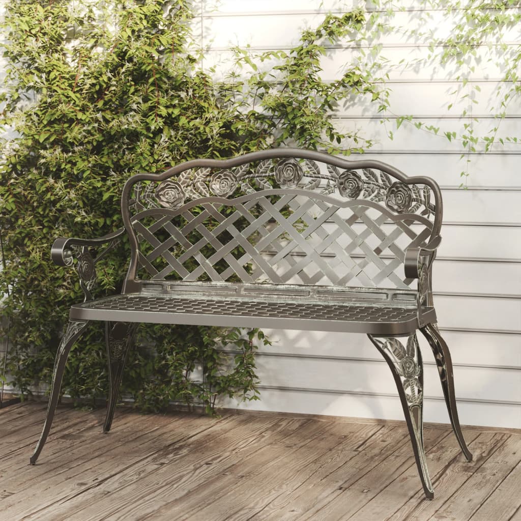 Berkfield Garden Bench 108 cm Cast Aluminium Green