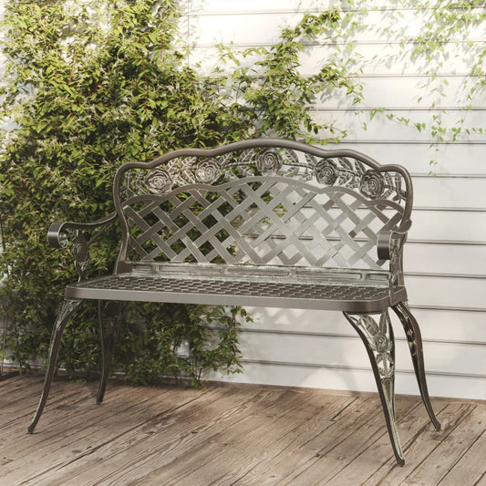 Berkfield Garden Bench 108 cm Cast Aluminium Green