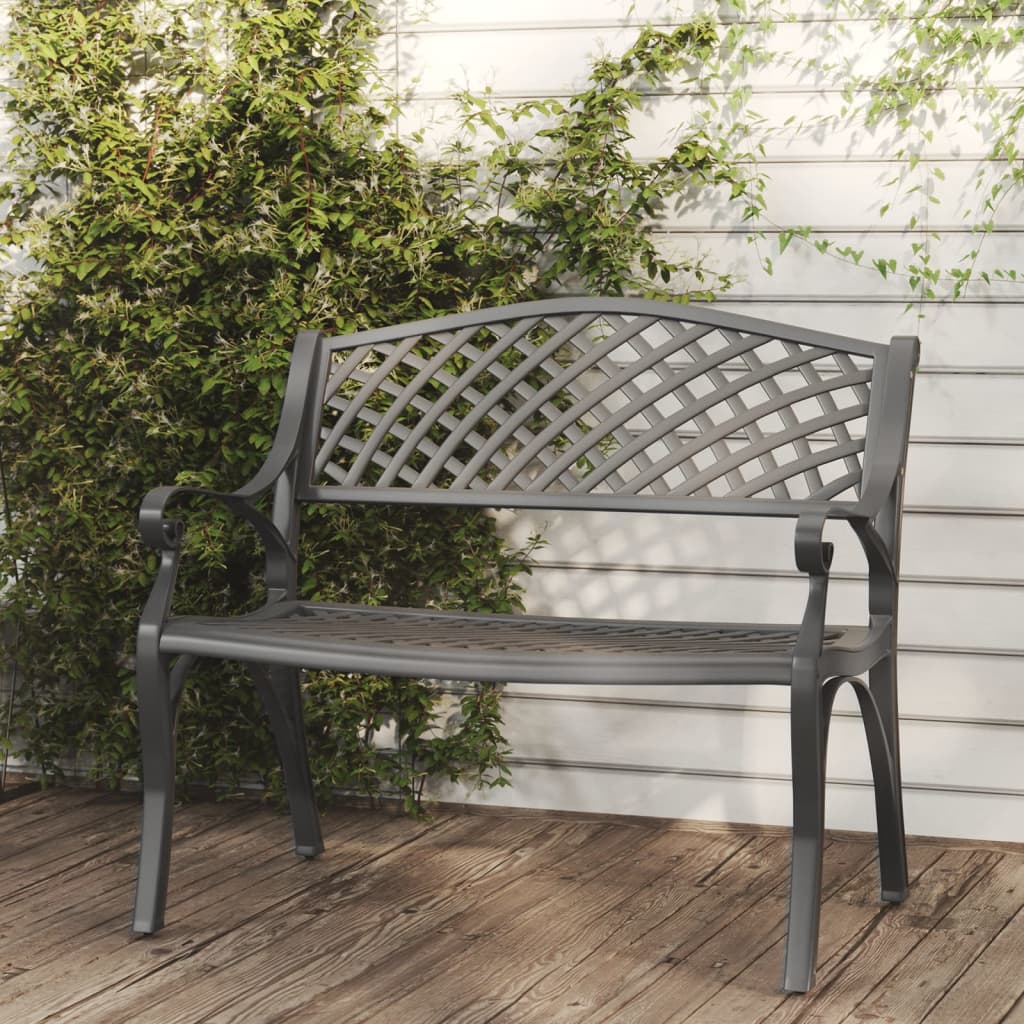 Berkfield Garden Bench 102 cm Cast Aluminium Black