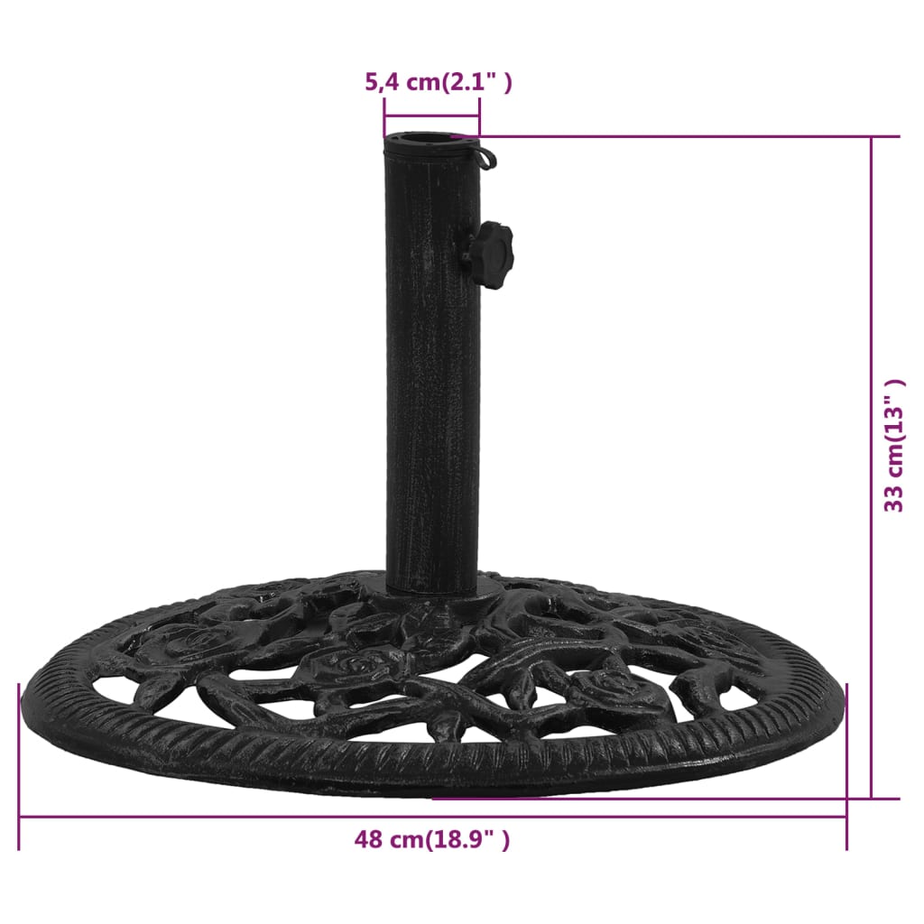 Berkfield Umbrella Base Black 48x48x33 cm Cast Iron