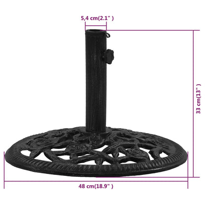 Berkfield Umbrella Base Black 48x48x33 cm Cast Iron