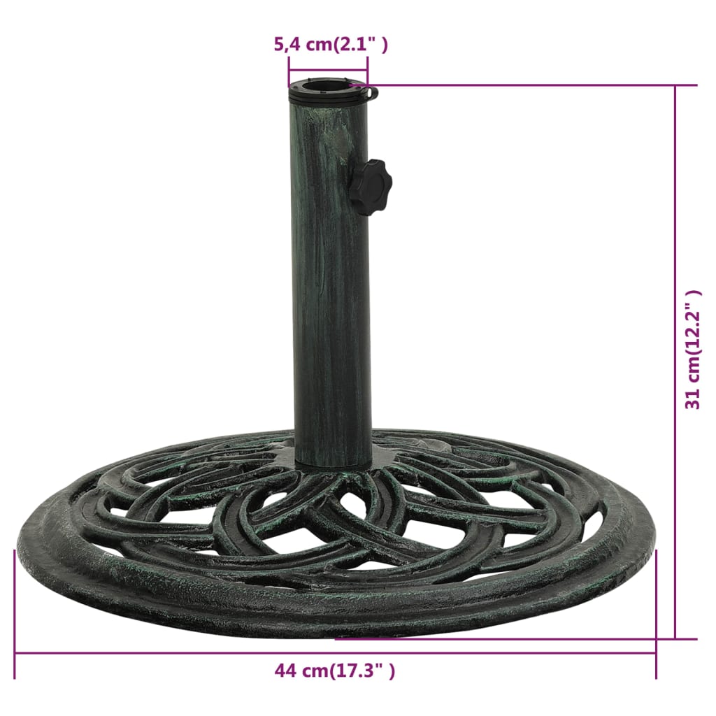 Berkfield Umbrella Base Green 44x44x31 cm Cast Iron