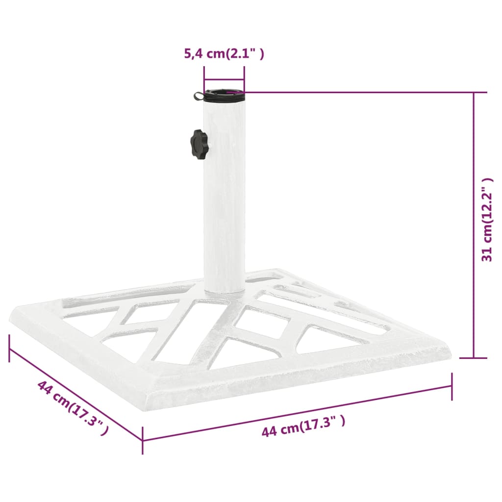 Berkfield Umbrella Base White 44x44x31 cm Cast Iron