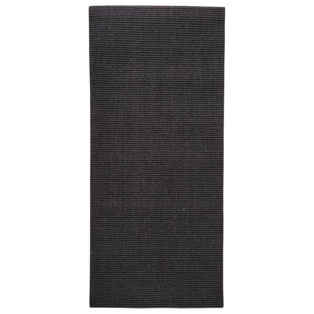 Berkfield Rug Natural Sisal 66x150 cm Black