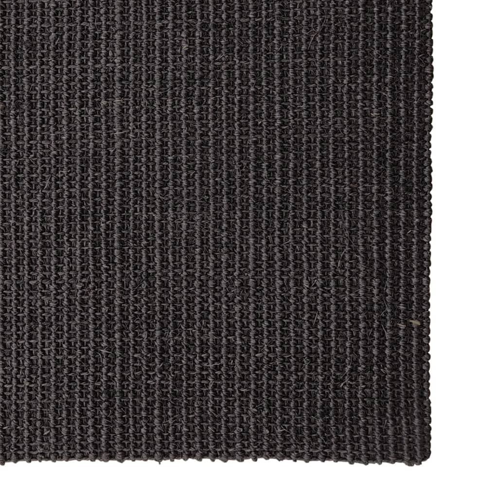 Berkfield Rug Natural Sisal 66x150 cm Black