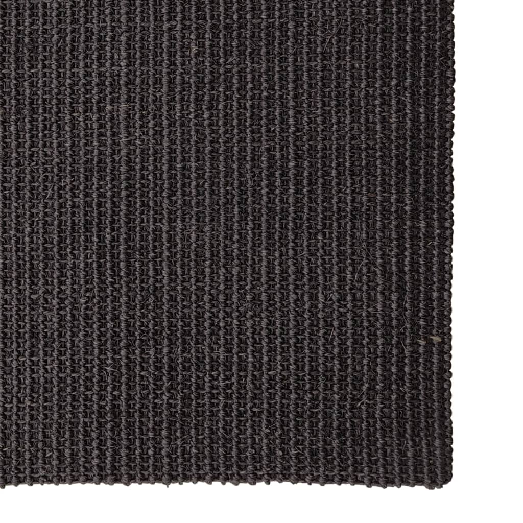 Berkfield Rug Natural Sisal 66x300 cm Black