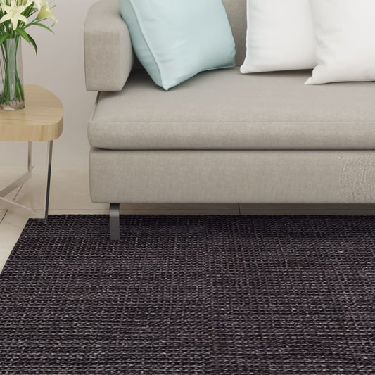 Berkfield Rug Natural Sisal 80x350 cm Black
