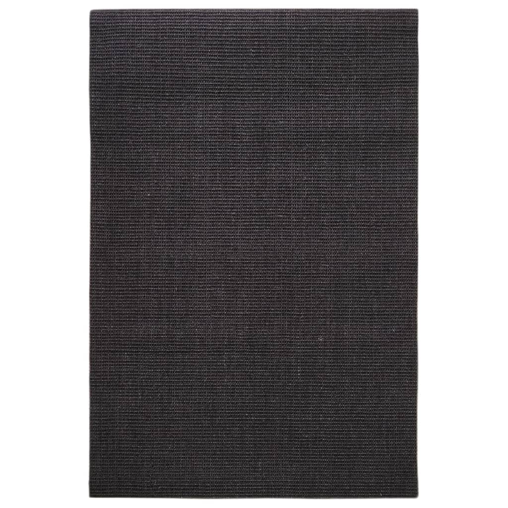 Berkfield Rug Natural Sisal 100x150 cm Black