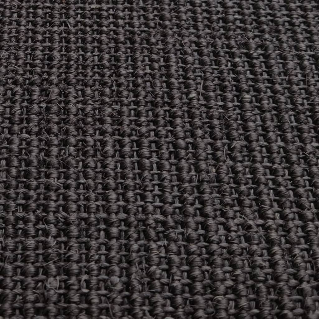 Berkfield Rug Natural Sisal 100x150 cm Black