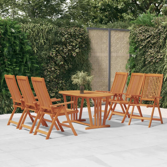 Berkfield 7 Piece Garden Dining Set Solid Wood Eucalyptus