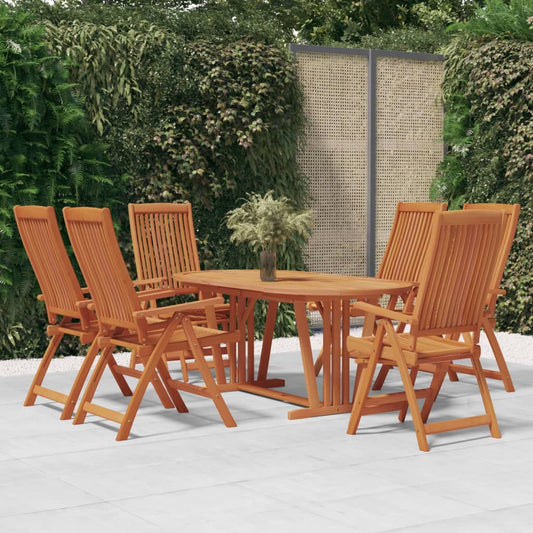 Berkfield 7 Piece Garden Dining Set Solid Wood Eucalyptus