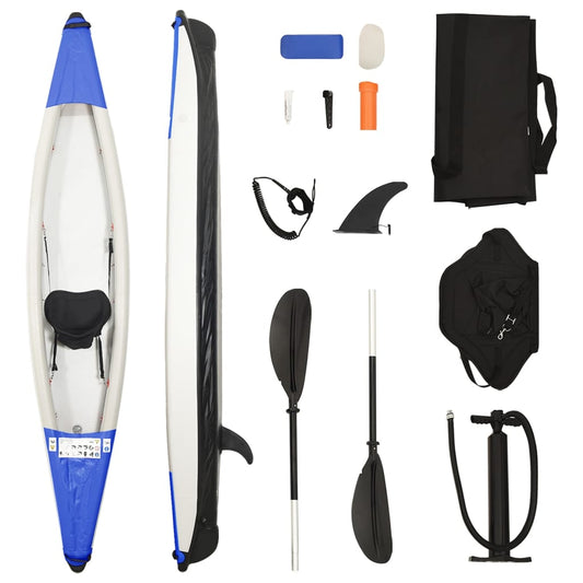 Berkfield Inflatable Kayak Blue 375x72x31 cm Polyester
