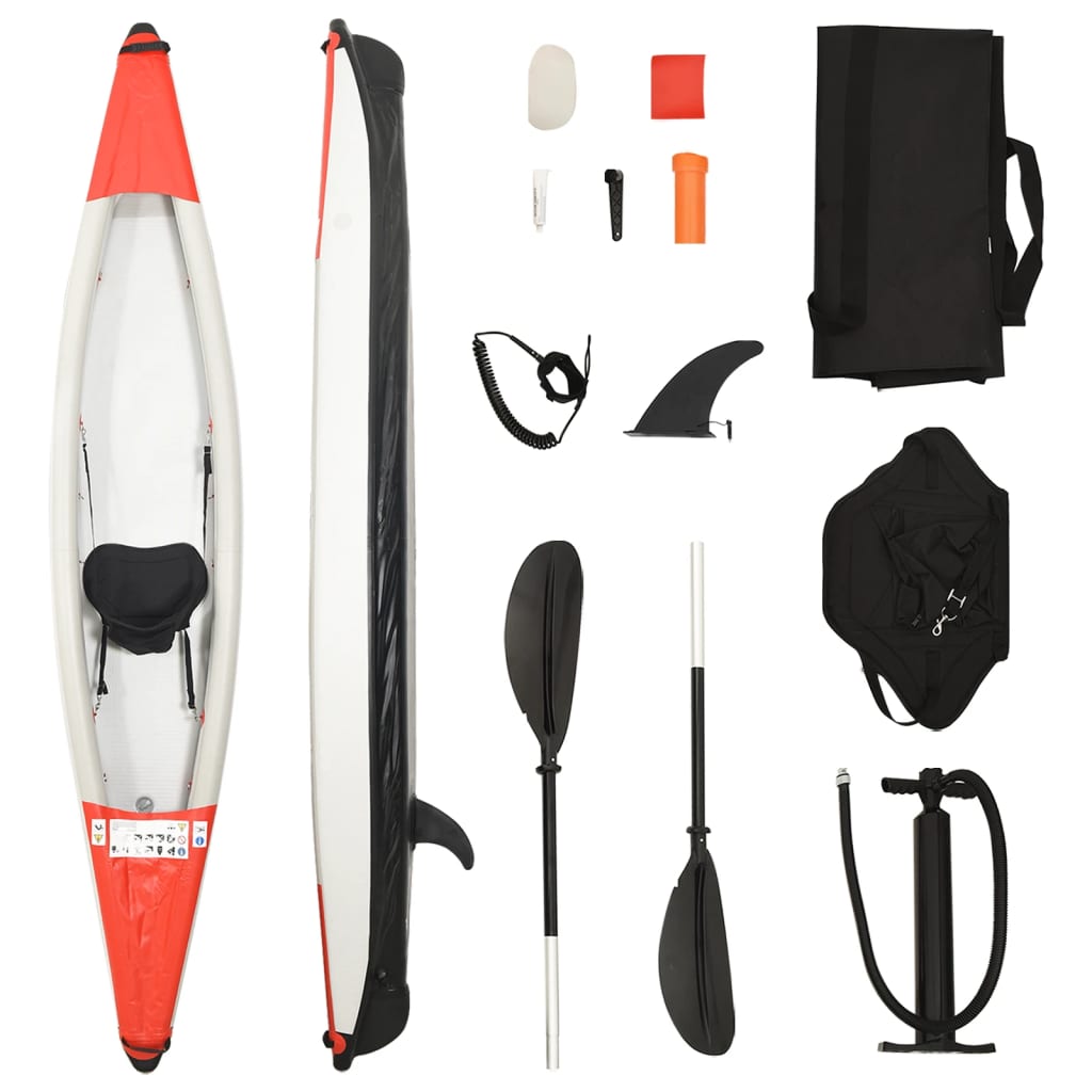 Berkfield Inflatable Kayak Red 375x72x31 cm Polyester