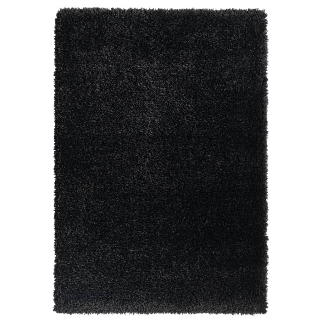 Berkfield High Pile Shaggy Rug Black 120x170 cm 50 mm