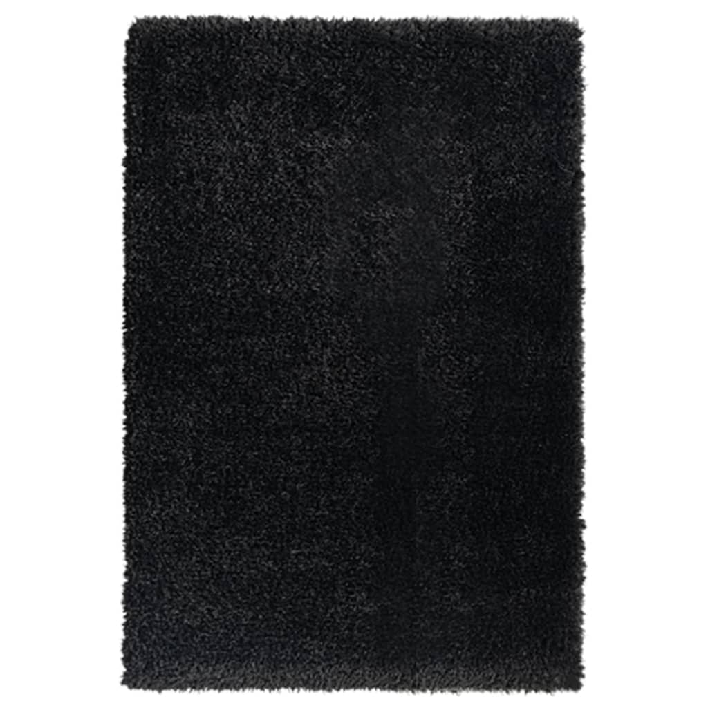 Berkfield High Pile Shaggy Rug Black 160x230 cm 50 mm
