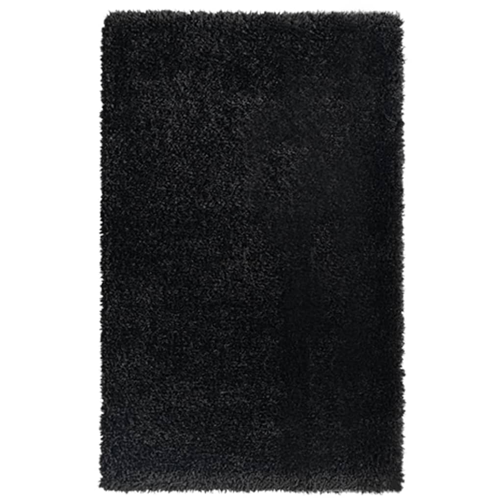 Berkfield High Pile Shaggy Rug Black 200x290 cm 50 mm