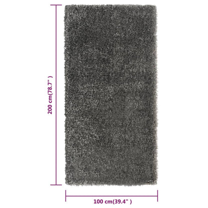 Berkfield High Pile Shaggy Rug Anthracite 100x200 cm 50 mm