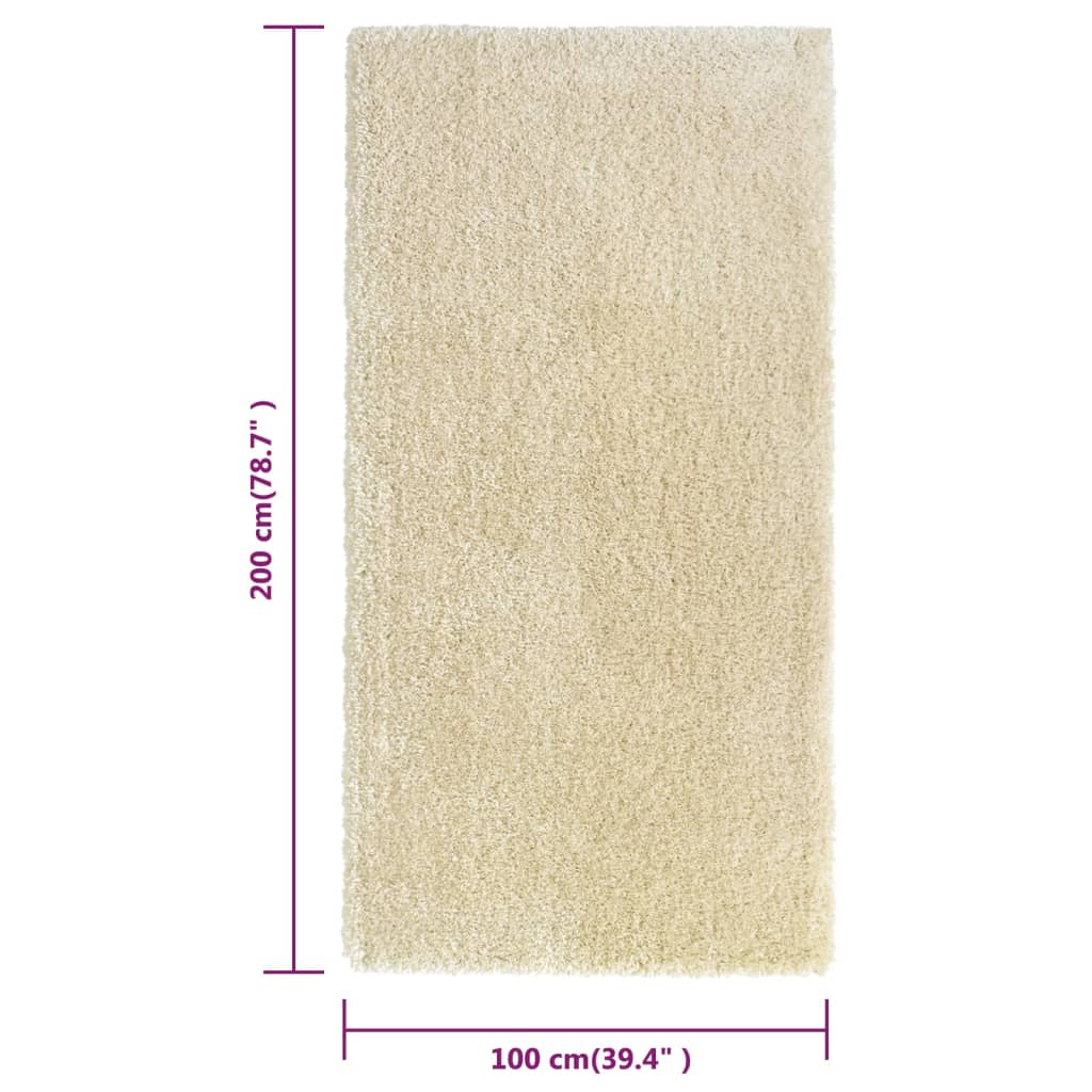 Berkfield High Pile Shaggy Rug Beige 100x200 cm 50 mm