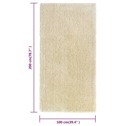 Berkfield High Pile Shaggy Rug Beige 100x200 cm 50 mm