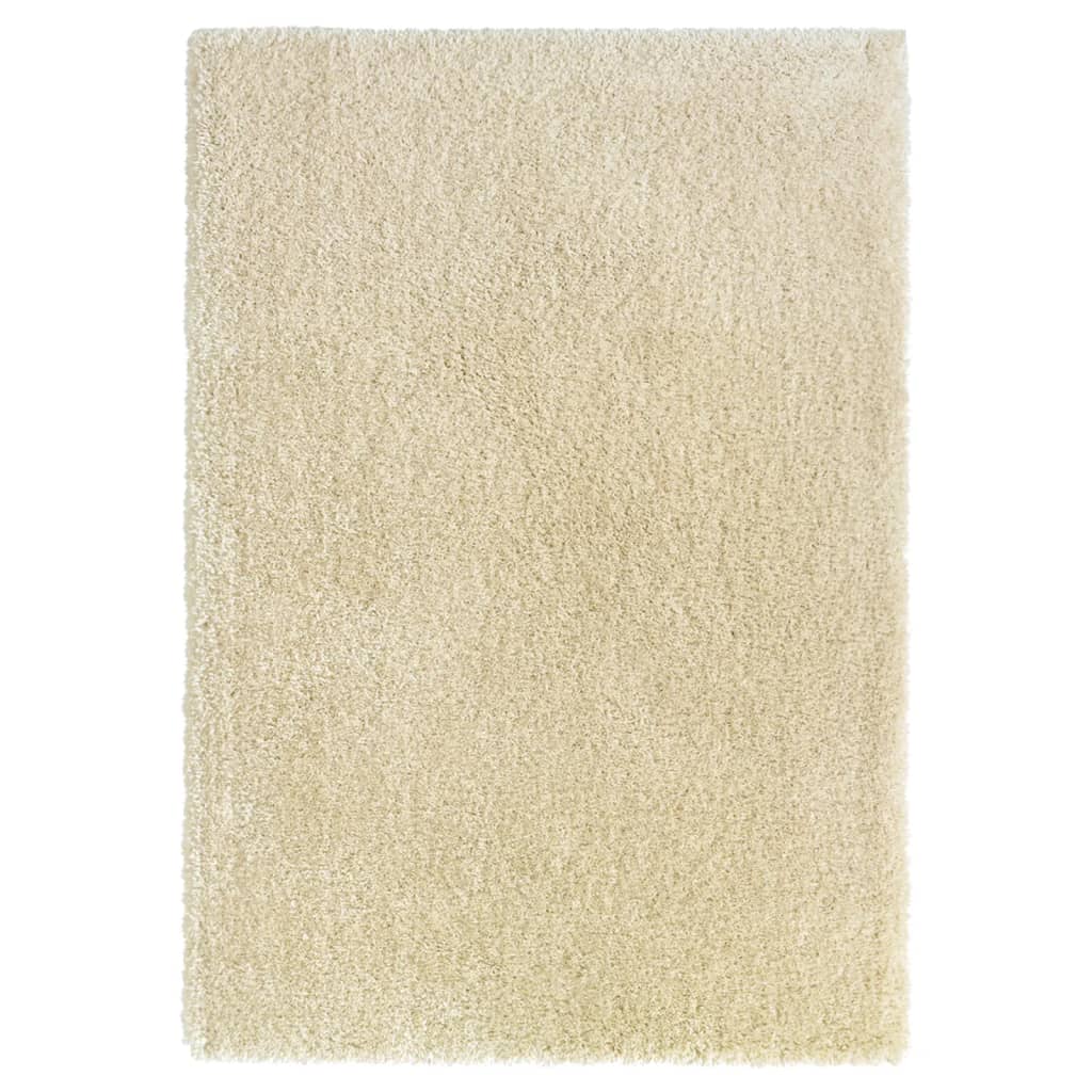 Berkfield High Pile Shaggy Rug Beige 140x200 cm 50 mm