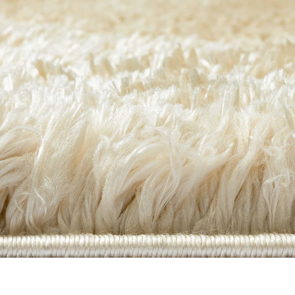 Berkfield High Pile Shaggy Rug Beige 140x200 cm 50 mm