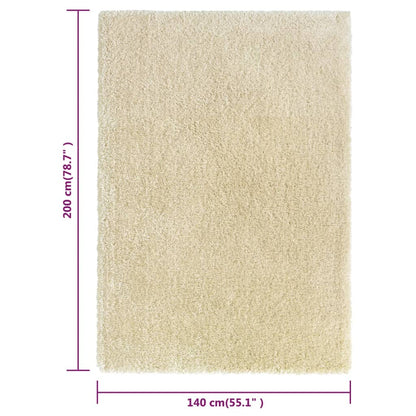 Berkfield High Pile Shaggy Rug Beige 140x200 cm 50 mm
