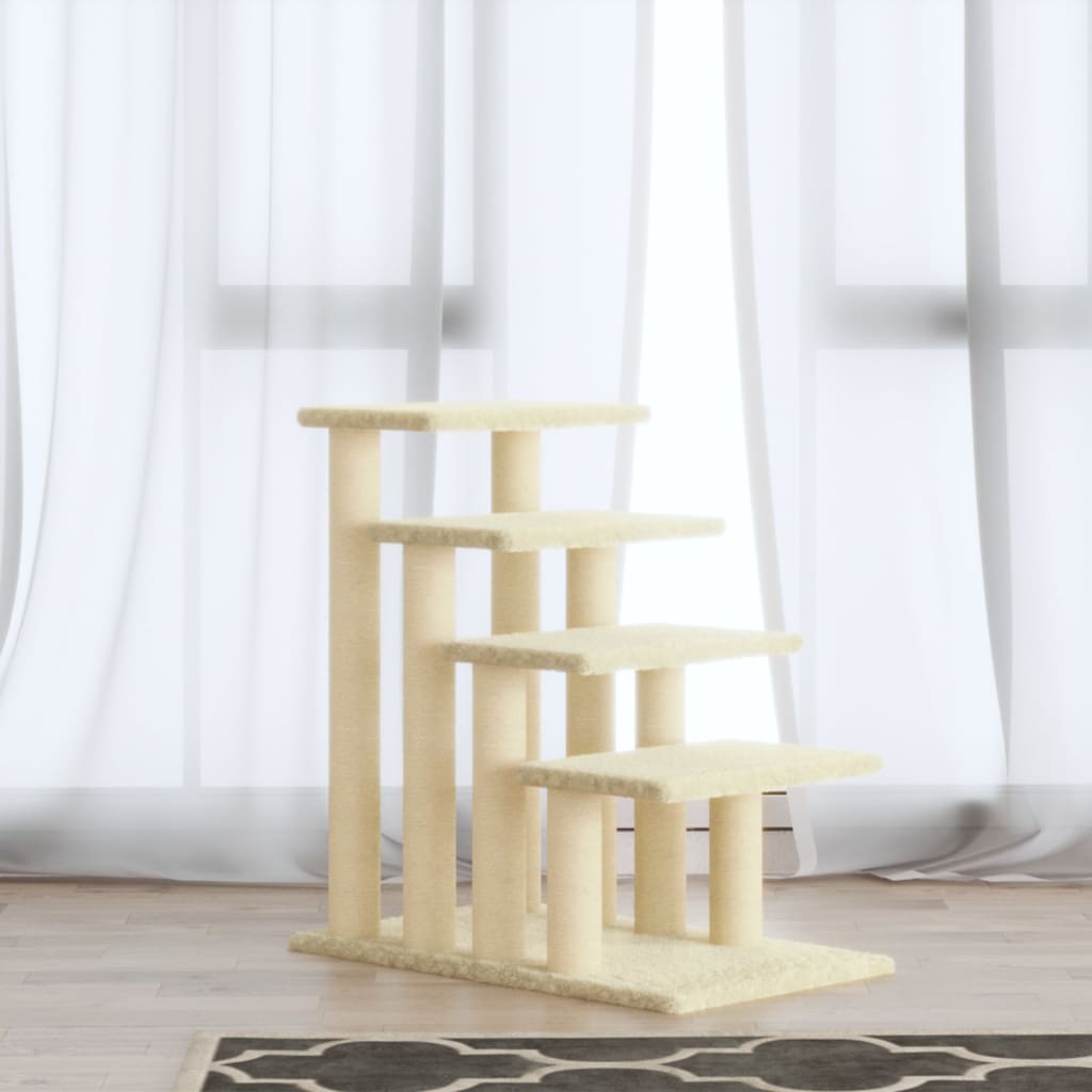 Berkfield Cat Tree with Sisal Scratching Posts Cream 63 cm