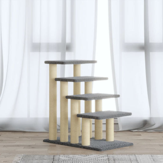 Berkfield Cat Tree with Sisal Scratching Posts Light Grey 63 cm