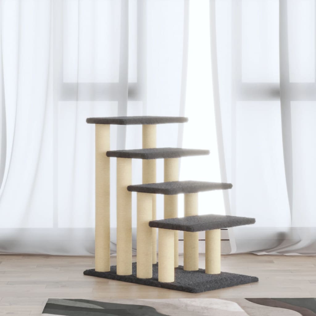 Berkfield Cat Tree with Sisal Scratching Posts Dark Grey 63 cm
