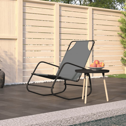 Berkfield Rocking Sun Lounger Grey Steel and Textilene